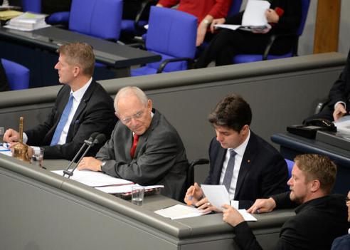 Schäuble, Wolfgang; Hilse, Karsten; Helfrich, Mark Reichstagsgebäude, Plenarsaal