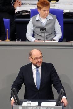 Schulz, Martin; Pau, Petra Reichstagsgebäude, Plenarsaal