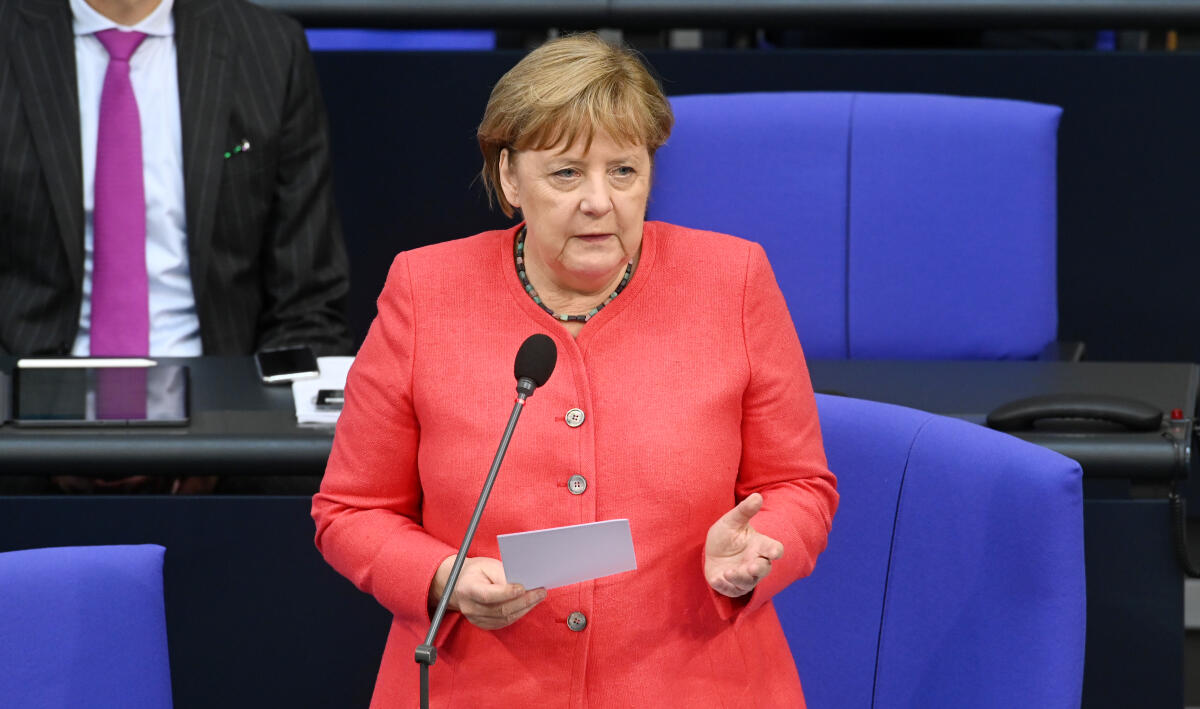 Bundeskanzlerin Dr. Angela Merkel bei der Regierungsbefragung am 01.07.2020. Merkel, Angela Bundeskanzlerin Dr. Angela Merkel bei der Regierungsbefragung am 01.07.2020.