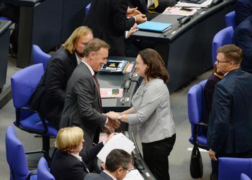 Oppermann, Thomas; Nahles, Andrea Reichstagsgebäude, Plenarsaal