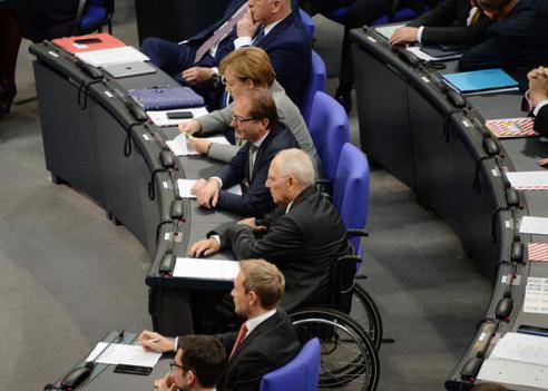 Schäuble, Wolfgang; Merkel, Angela; Lindner, Christian; Dobrindt, Alexander Reichstagsgebäude, Plenarsaal