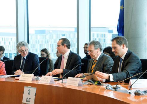 Krichbaum, Gunther; Ernst, Klaus; Höferlin, Manuel; Breton, Thierry Paul-Löbe-Haus, Sitzungssaal