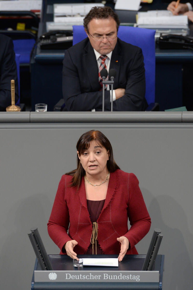 Deligöz, Ekin; Friedrich, Hans-Peter Ekin Deligöz, Bündnis 90/Die Grünen, Bundestagsabgeordnete, Abgeordnete, Mitglied Deutscher Bundestag, MdB, Rede, 64. Sitzung, Top 1 Epl 05, Thema: Haushaltsgesetz 2019 - Auswärtiges Amt, Vorsitz: Bundestagsvizepräsident Hans-Peter Friedrich, CDU/CSU.; Rednerpult.