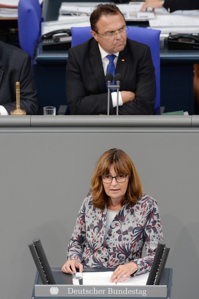 Heil, Mechthild; Friedrich, Hans-Peter Mechthild Heil, CDU/CSU, Bundestagsabgeordnete, Abgeordnete, Mitglied Deutscher Bundestag, MdB, Rede, 49. Sitzung, Top 1 Epl 07, Thema: Justiz und Verbraucherschutz - Haushaltsgesetz 2019, Vorsitz: Bundestagsvizepräsident Dr. Hans-Peter Friedrich, CDU/CSU.; Rednerpult.
