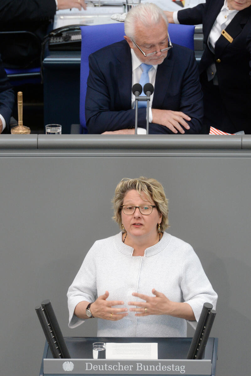 Schulze, Svenja; Kubicki, Wolfgang Svenja Schulze, BMin., SPD, Rede, 31. Sitzung, Top 1 Epl 16, Thema: Haushaltsgesetz 2018 - Umwelt, Naturschutz und nukleare Sicherheit, Vorsitz: Bundestagsvizepräsident Wolfgang Kubicki, FDP.; Rednerpult.