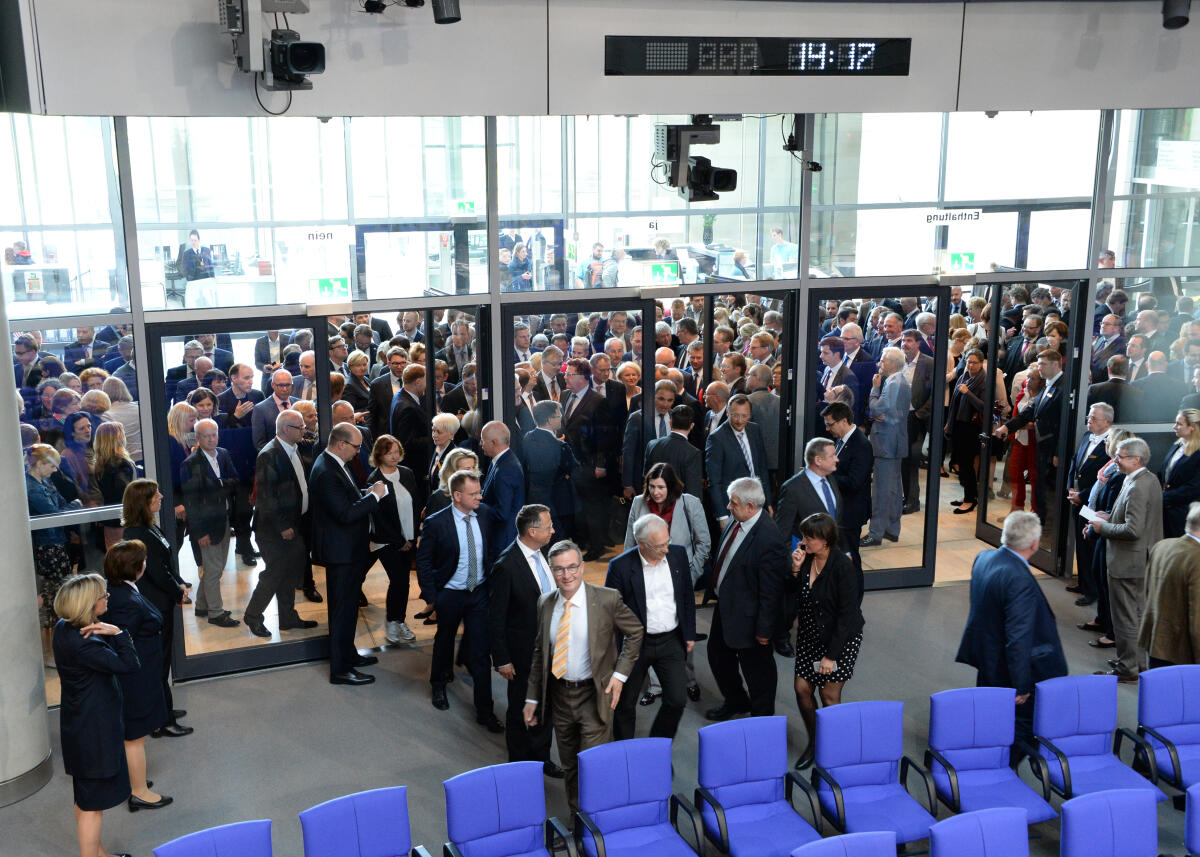  Deutscher Bundestag, 29. Sitzung, Abstimmung Hammelsprung zu TOP 25.
