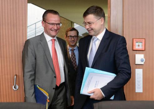 Krichbaum, Gunther; Dombrovskis, Valdis Paul-Löbe-Haus, Sitzungssaal