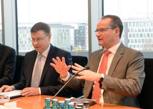 Krichbaum, Gunther; Dombrovskis, Valdis Paul-Löbe-Haus, Sitzungssaal
