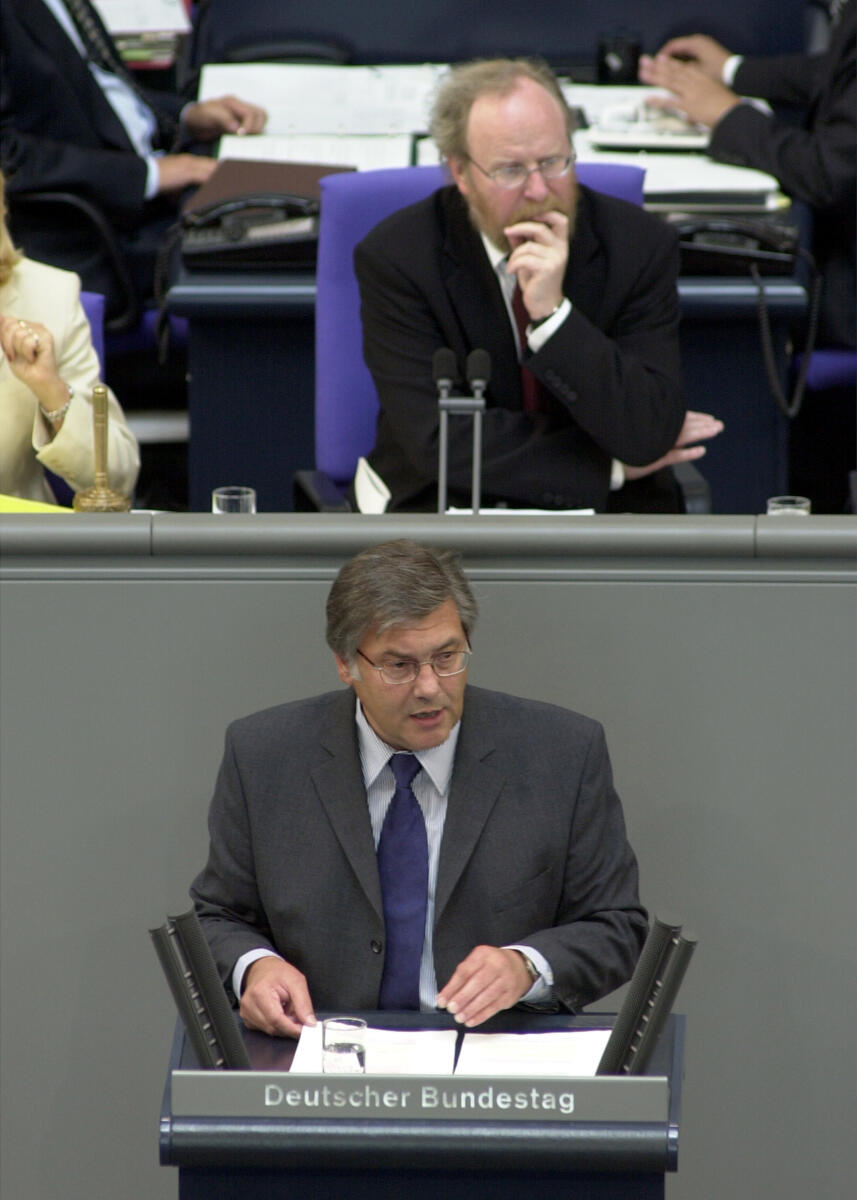 Strebl, Matthäus; Thierse, Wolfgang Matthaeus Strebl, CDU/CSU, MdB.; Vorsitz: Bundestagspräsident Wolfgang Thierse, SPD.; 53. Bundestagssitzung