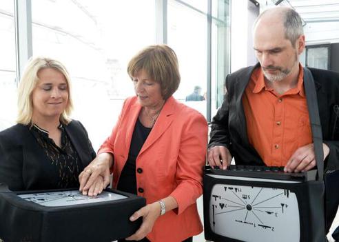Schmidt, Ulla; Bentele, Verena; Delgado, Reiner Reichstagsgebäude, Dachterrasse