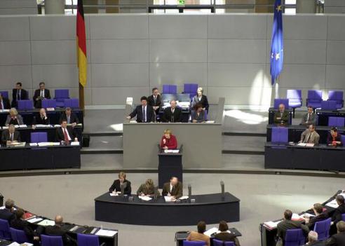 Merkel, Angela; Thierse, Wolfgang; Kumpf, Ute; Fuchtel, Hans-Joachim Reichstagsgebäude, Plenarsaal