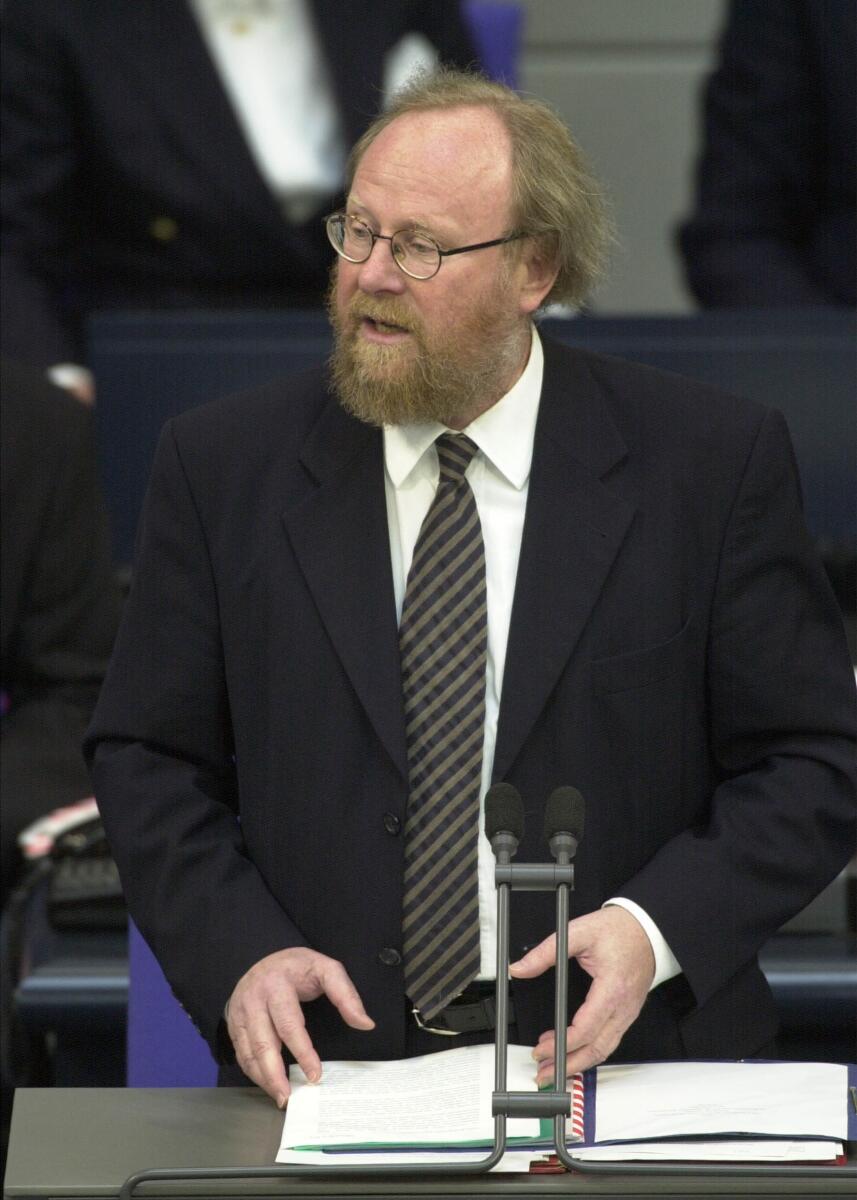 Wolfgang Thierse, SPD, während seiner ersten Rede als neu gewählter Bundestagspräsident.; Konstituierende Bundestagssitzung, Deutscher Bundestag, Präsident Thierse, Wolfgang Wolfgang Thierse, SPD, während seiner ersten Rede als neu gewählter Bundestagspräsident.; Konstituierende Bundestagssitzung, Deutscher Bundestag, Präsident