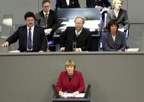 Merkel, Angela; Thierse, Wolfgang; Fuchtel, Hans-Joachim; Kumpf, Ute Reichstagsgebäude, Plenarsaal