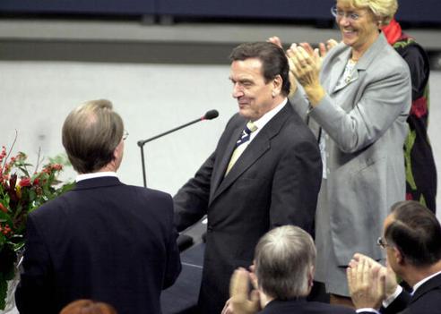 Schröder, Gerhard; Kastner, Susanne; Müntefering, Franz Reichstagsgebäude, Plenarsaal