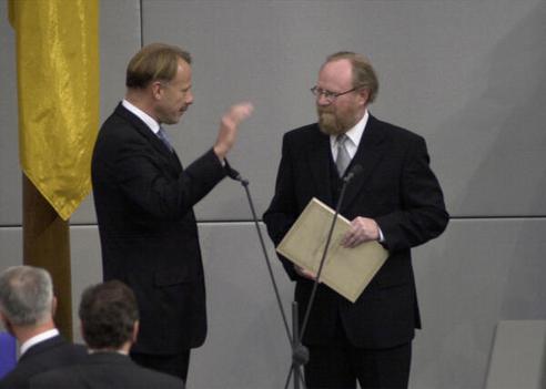 Thierse, Wolfgang; Trittin, Jürgen Reichstagsgebäude, Plenarsaal