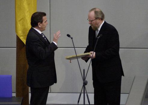 Schröder, Gerhard; Thierse, Wolfgang Reichstagsgebäude, Plenarsaal