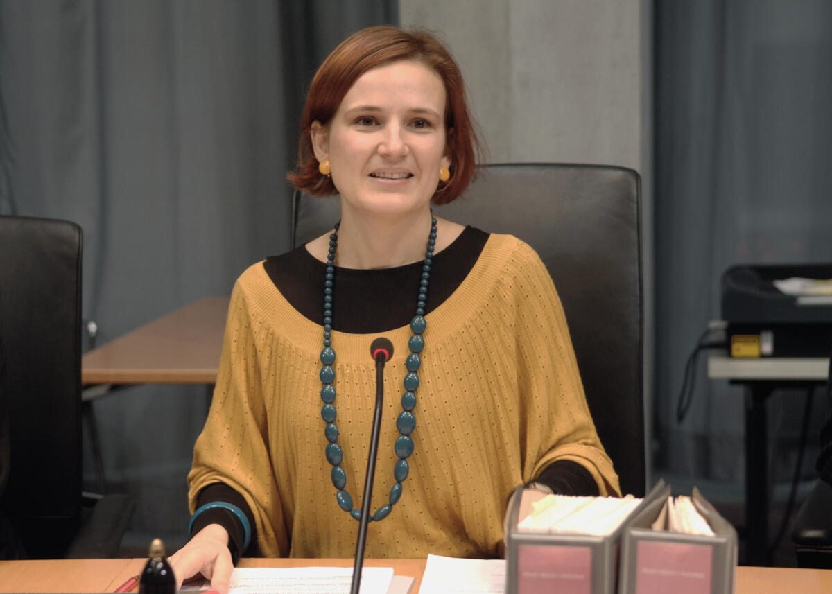Kipping, Katja Katja Kipping , MdB, DIE LINKE. , Vorsitzende des Ausschusses für Arbeit und Soziales des Deutschen Bundestages, eröffnet eine öffentliche Anhörung.