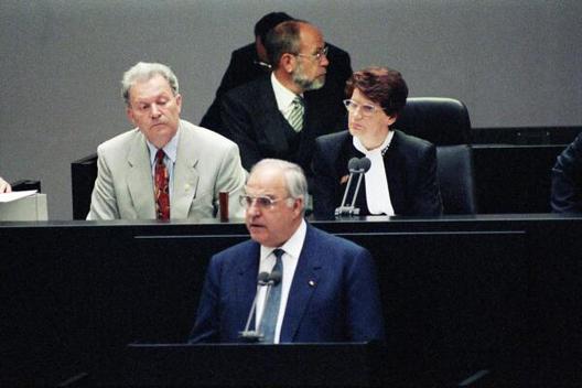 Kohl, Helmut; Süssmuth, Rita; Kabel, Rudolf Reichstagsgebäude, Plenarsaal