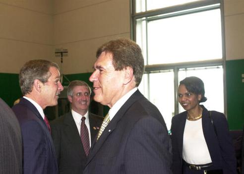 Glos, Michael; Bush, George W.; Rice, Condoleeza Reichstagsgebäude, Empfangsraum
