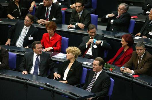Schröder, Gerhard; Schwan, Gesine; Müntefering, Franz 