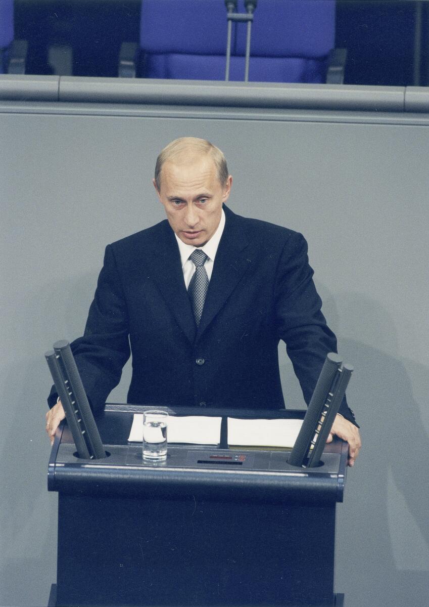 Putin, Wladimir Rede des russischen Staatspräsidenten Wladimir Putin während seines Staatsbesuches