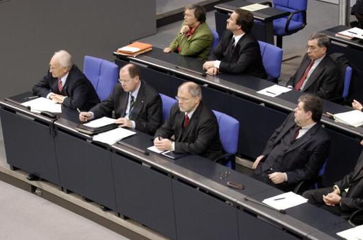 Stoiber, Edmund; Steinbrück, Peer; Ringstorff, Harald; Beck, Kurt Reichstagsgebäude, Plenarsaal