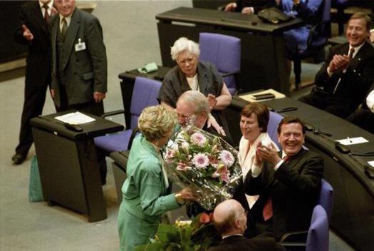 Rau, Johannes; Schröder, Gerhard; Struck, Peter; Ranke-Heinemann, Uta; Clement, Wolfgang Reichstagsgebäude, Plenarsaal