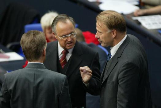 Kuhn, Fritz; Eichel, Hans; Trittin, Jürgen Reichstagsgebäude, Plenarsaal