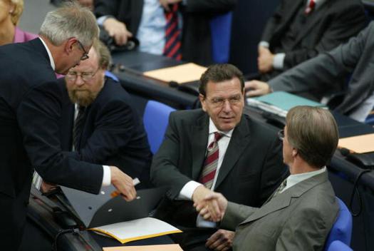 Schröder, Gerhard; Müntefering, Franz; Thierse, Wolfgang Reichstagsgebäude, Plenarsaal
