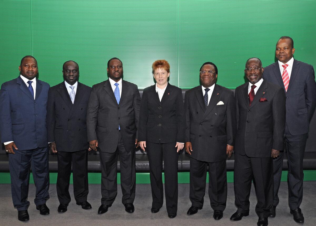 Pau, Petra; Soro, Guillaume Kigbafori Bundestagsvizepräsidentin Petra Pau, DIE LINKE., empfängt den Premierminister der Republik Côte dIvoire, Guillaume Kigbafori SORO (3. v. .inks) und Delegation.