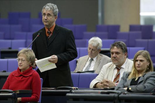 Höll, Barbara; Schneider, Volker; Gehrcke, Wolfgang; Wunderlich, Jörn Reichstagsgebäude, Plenarsaal