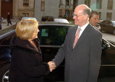Lammert, Norbert; Bachelet, Michelle Reichstagsgebäude, Ostportal