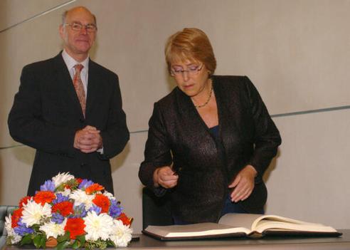 Lammert, Norbert; Bachelet, Michelle Reichstagsgebäude, Präsidialebene