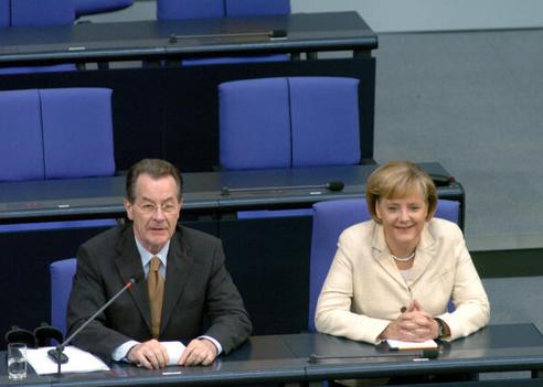 Müntefering, Franz; Merkel, Angela Reichstagsgebäude, Plenarsaal