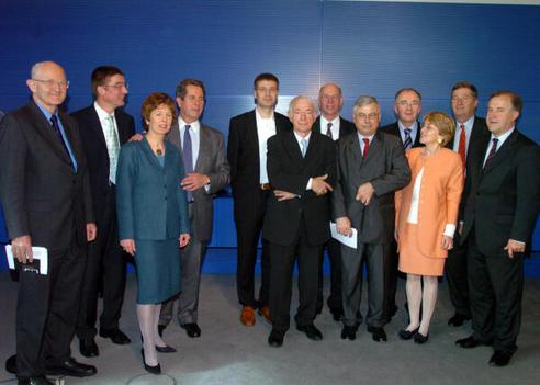 Lammert, Norbert; Debré, Jean-Louis; Schieder, Martin; Goeldel, Denis Reichstagsgebäude, Präsidialebene