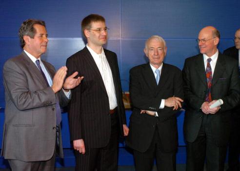 Lammert, Norbert; Debré, Jean-Louis; Schieder, Martin; Goeldel, Denis Reichstagsgebäude, Präsidialebene