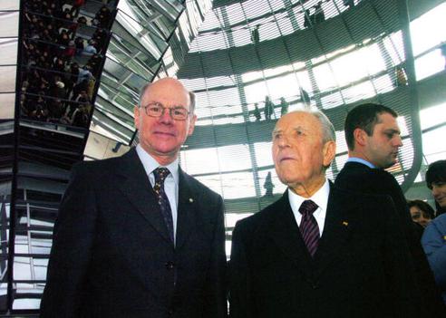 Lammert, Norbert; Ciampi, Carlo Azeglio Reichstagsgebäude, Dachterrasse