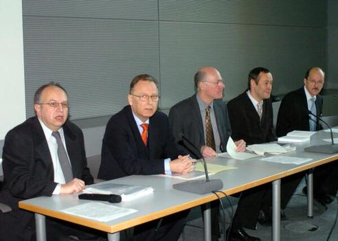 Leif, Thomas; Speth, Rudolf; Lammert, Norbert; Papier, Hans-Jürgen; Krüger, Thomas Reichstagsgebäude, Protokollsaal