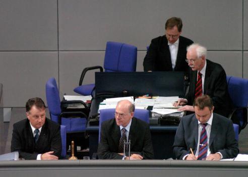 Lammert, Norbert; Koschorrek, Rolf; Ulrich, Alexander Reichstagsgebäude, Plenarsaal