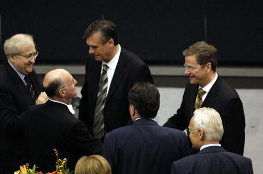 Lammert, Norbert; Westerwelle, Guido; Brüderle, Rainer; Gerhardt, Wolfgang Reichstagsgebäude, Plenarsaal