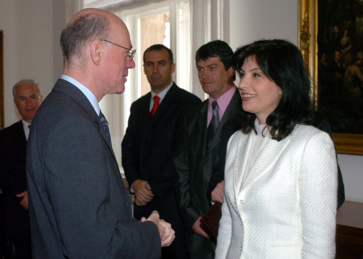 Lammert, Norbert; Topalli, Jozefina Coba Bundestagspräsident Dr. Norbert  Lammert, CDU/CSU, empfängt die Vorsitzende des Parlaments der Republik Albanien, Jozefina Coba Topalli.; Empfang