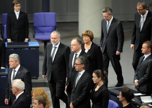 Gauck, Joachim; Meckel, Markus; Weil, Stephan; Schmidt, Ulla; Maizière, Thomas de; Voßkuhle, Andreas Reichstagsgebäude, Plenarsaal