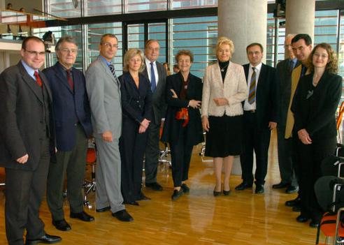 Haibach, Holger; Strässer, Christoph; Beck, Volker; Leicht, Lotte; Ress, Georg; Däubler-Gmelin, Herta; Steinbach, Erika; Müller-Sönksen, Burkhardt; Höynck, Wilhelm; Heinz, Wolfgang S.; Weinzierl, Ruth Jakob-Kaiser-Haus, Innenansicht