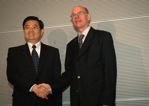 Hu Jintao; Lammert, Norbert Reichstagsgebäude, Empfangsraum