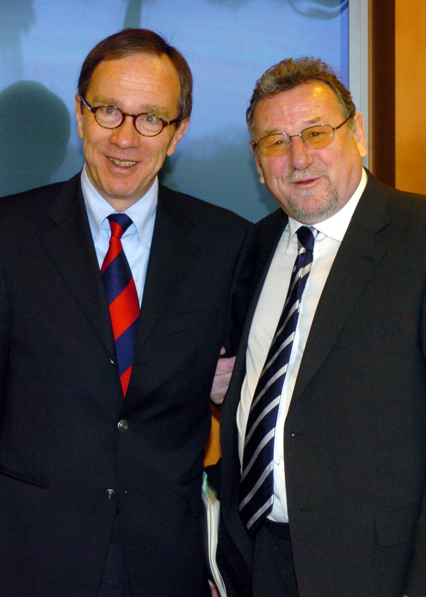 Seks, Vladimir; Wissmann, Matthias Der Ausschussvorsitzende des EU-Ausschusses des Deutschen Bundestages, Matthias Wissmann, CDU/CSU, empfängt den kroatischen Parlamentspräsidenten Vladimir Seks, im EU-Ausschuss.; Europaausschuss