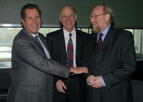 Lammert, Norbert; Thierse, Wolfgang; Debré, Jean-Louis Reichstagsgebäude, Präsidialebene