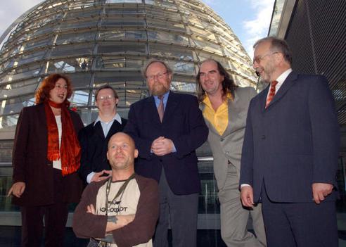 Griefahn, Monika; Thierse, Wolfgang; Horn, Guildo Reichstagsgebäude, Dachterrasse