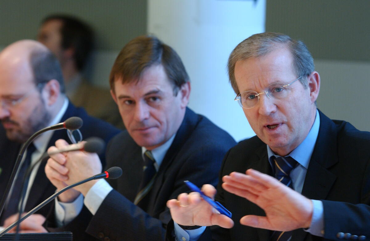 Bartholomäus Kalb und Dietrich Austermann, CDU/CSU, MdB. Kalb, Bartholomäus; Austermann, Dietrich Bartholomäus Kalb und Dietrich Austermann, CDU/CSU, MdB.