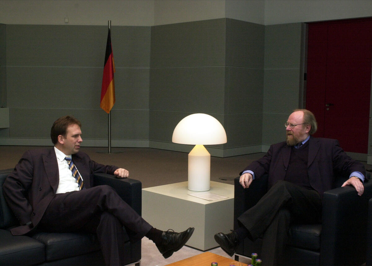 Bundestagspräsident Wolfgang Thierse, SPD, empfängt den Bundesratpräsident Dieter Althaus, CDU/CSU.; Bundestagspräsident, Bundesratspräsident, Präsident Althaus, Dieter; Thierse, Wolfgang Bundestagspräsident Wolfgang Thierse, SPD, empfängt den Bundesratpräsident Dieter Althaus, CDU/CSU.; Bundestagspräsident, Bundesratspräsident, Präsident