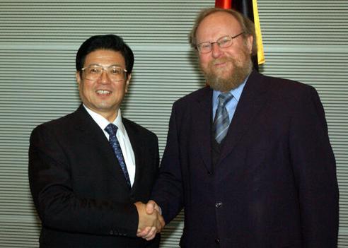 Thierse, Wolfgang; Wang, Zhaoguo Reichstagsgebäude, Empfangsraum